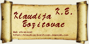 Klaudija Bozitovac vizit kartica